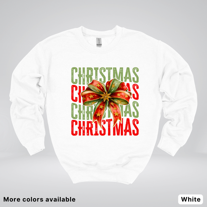 Christmas Star Bow - Crewneck Sweatshirt