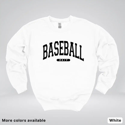 Baseball 24/7 – Black Design - Crewneck Sweatshirt