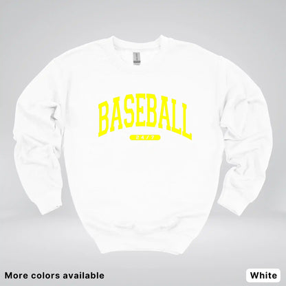 Baseball 24/7 – Yellow Design - Crewneck Sweatshirt