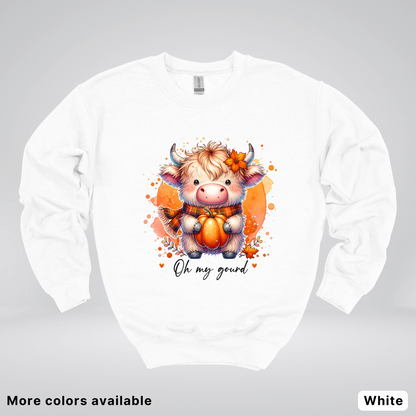 Oh My Gourd Small Cow Calf Pumpkin - Crewneck Sweatshirts