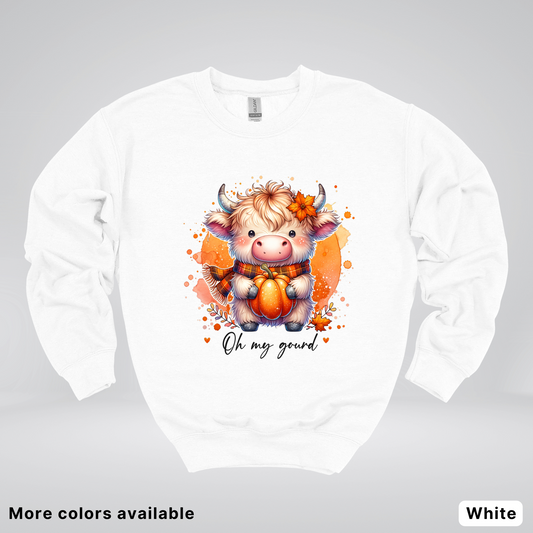 Oh My Gourd Small Cow Calf Pumpkin - Crewneck Sweatshirts