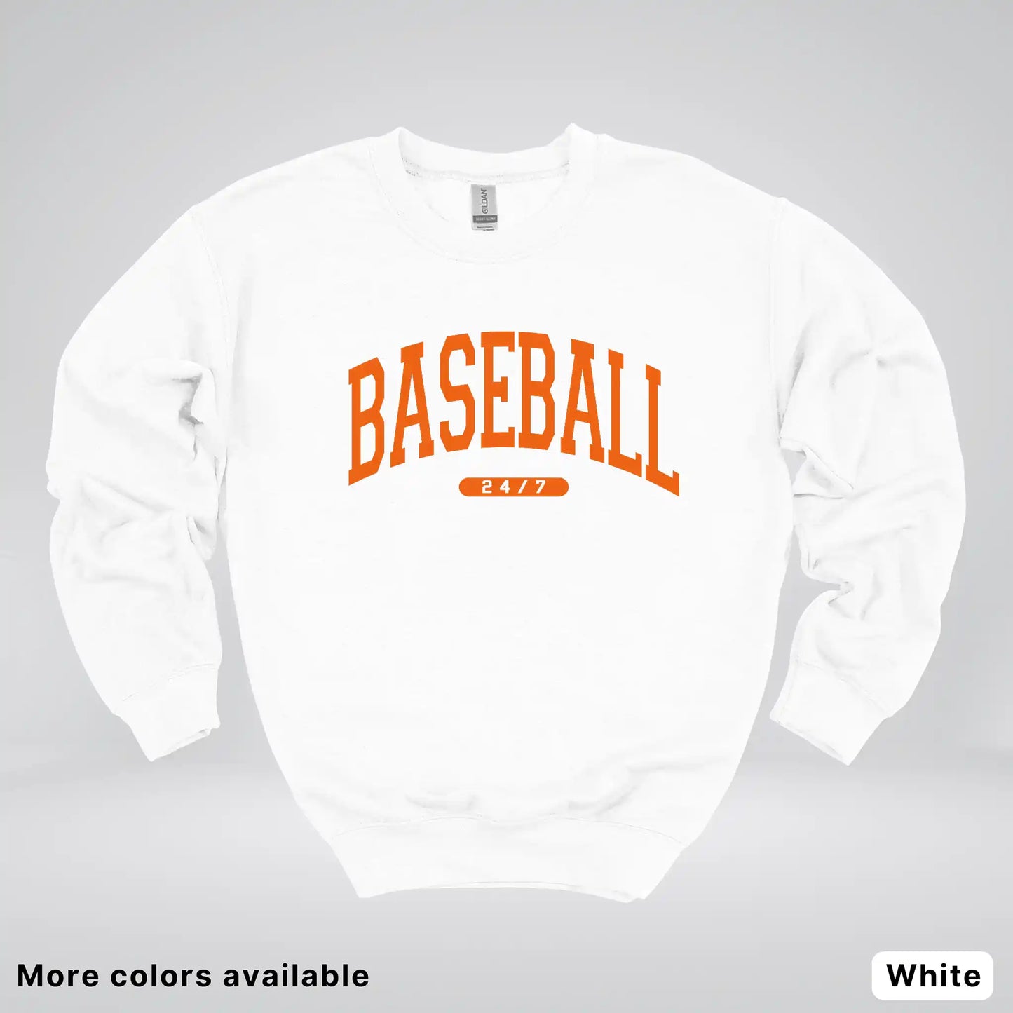 Baseball 24/7 – Orange Design - Crewneck Sweatshirt