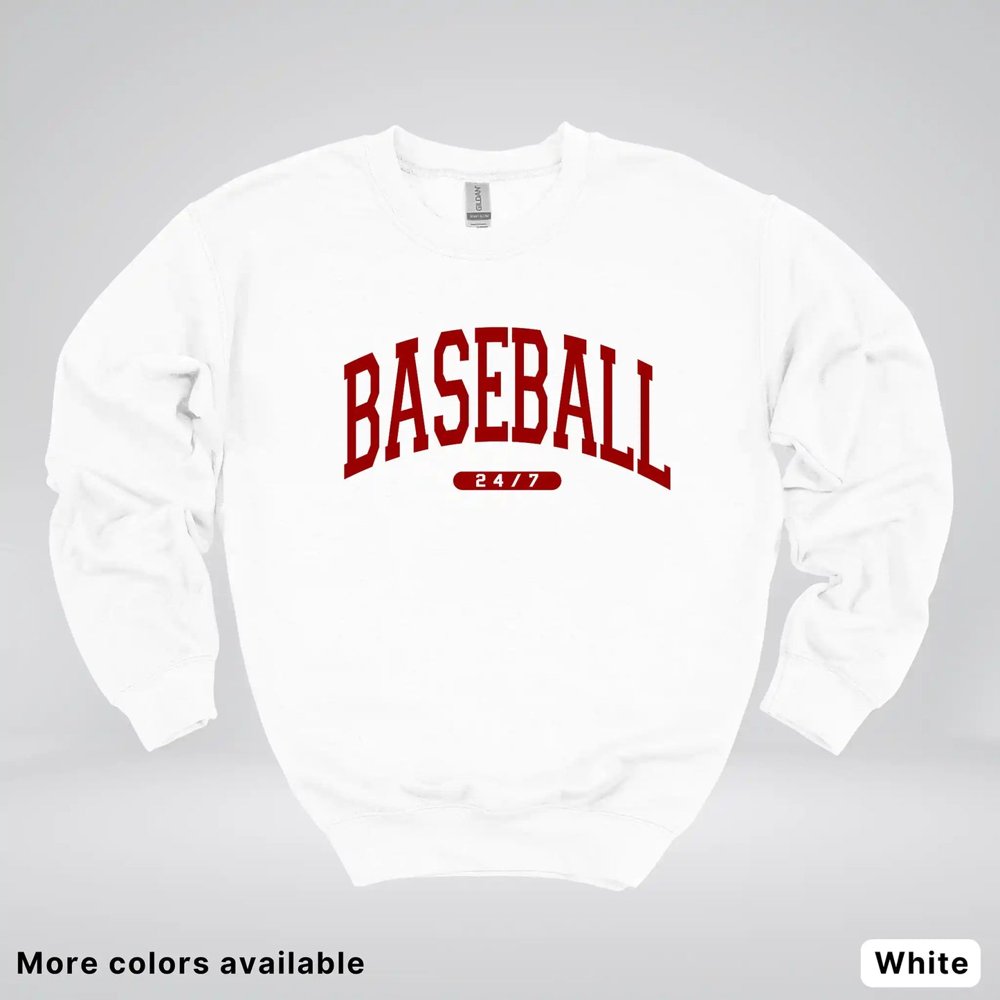 Baseball 24/7 – Maroon Design - Crewneck Sweatshirt