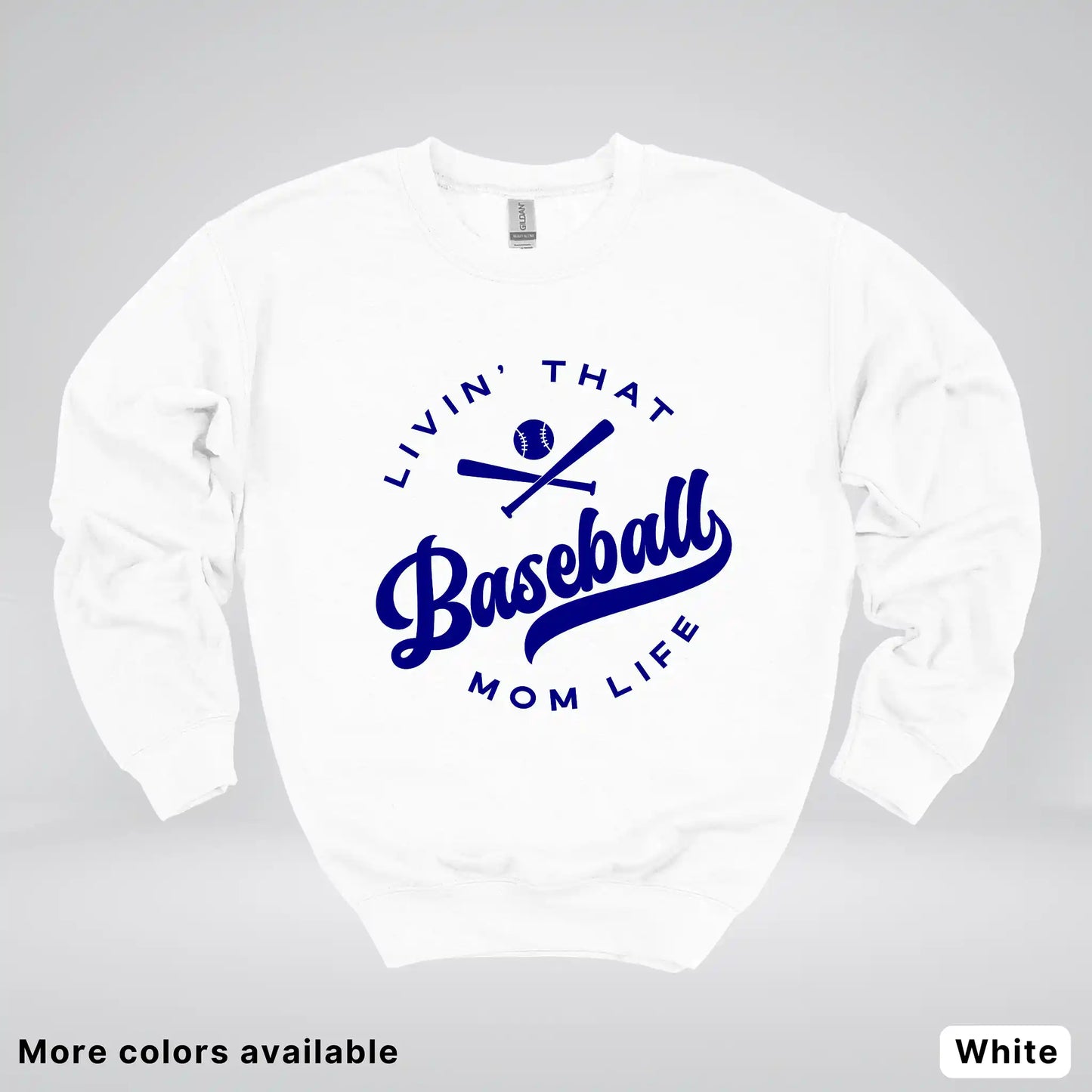 Livin' That Baseball Mom Life - Navy Design - Crewneck Sweatshirt