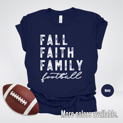 Fall Faith Family Football T-Shirt