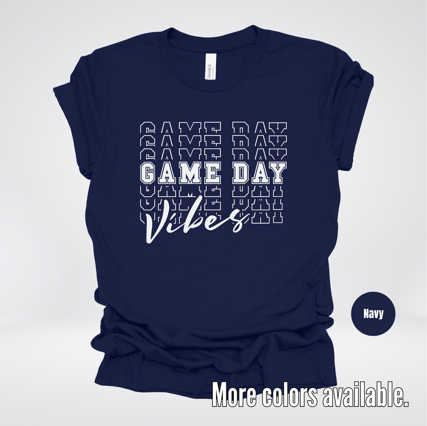Game Day Vibes Stacked - White Design - T-Shirt
