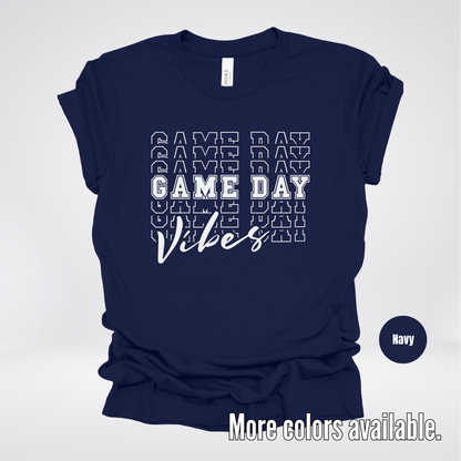 Game Day Vibes Stacked - White Design - T-Shirt