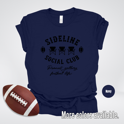 Sideline Social Club Peanut Gallery Football Life Black Design T-Shirt