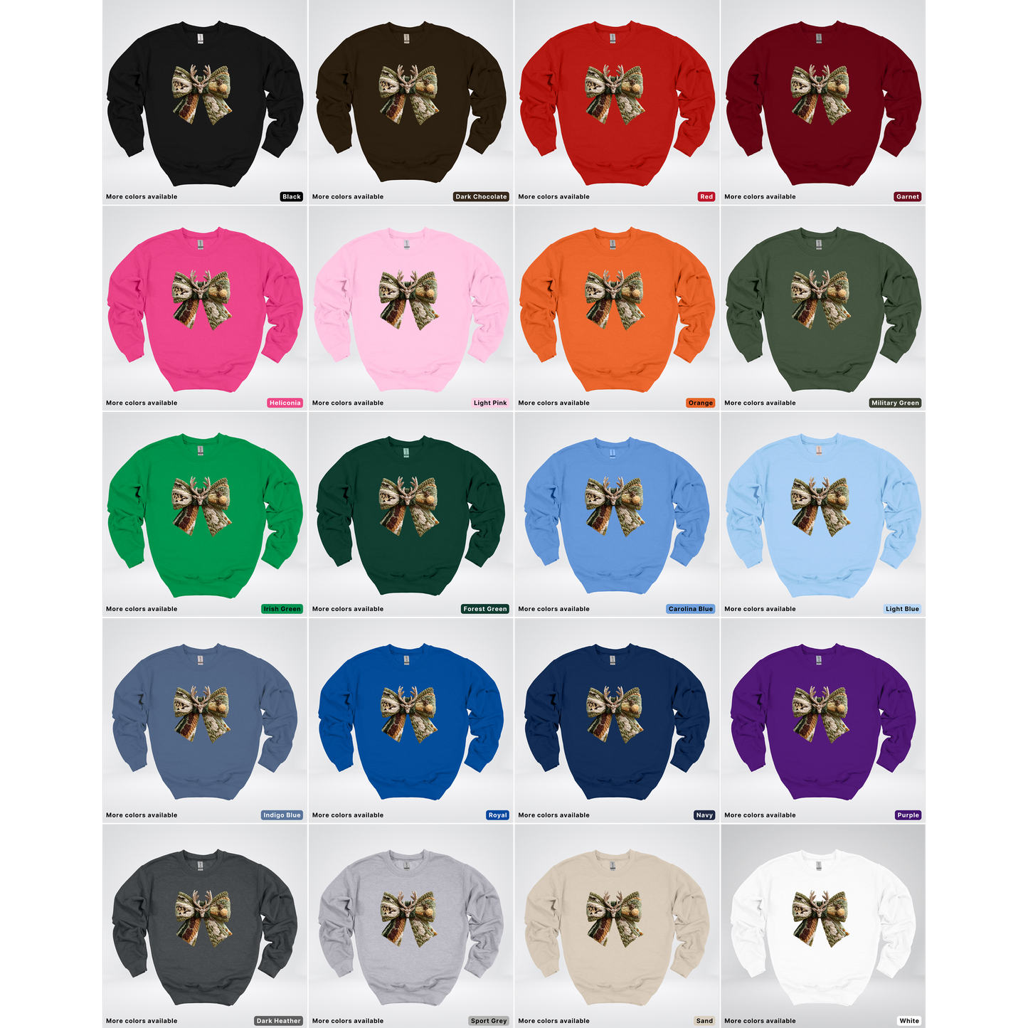 Hook Yard Faux Rustic Antler Bow - Crewneck Sweatshirt