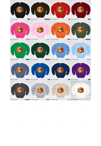 Turkey Crochet Thanksgiving Fall - Crewneck Sweatshirts