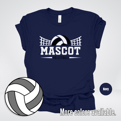 Custom Mascot - Black - Volleyball Design 28 T-Shirt