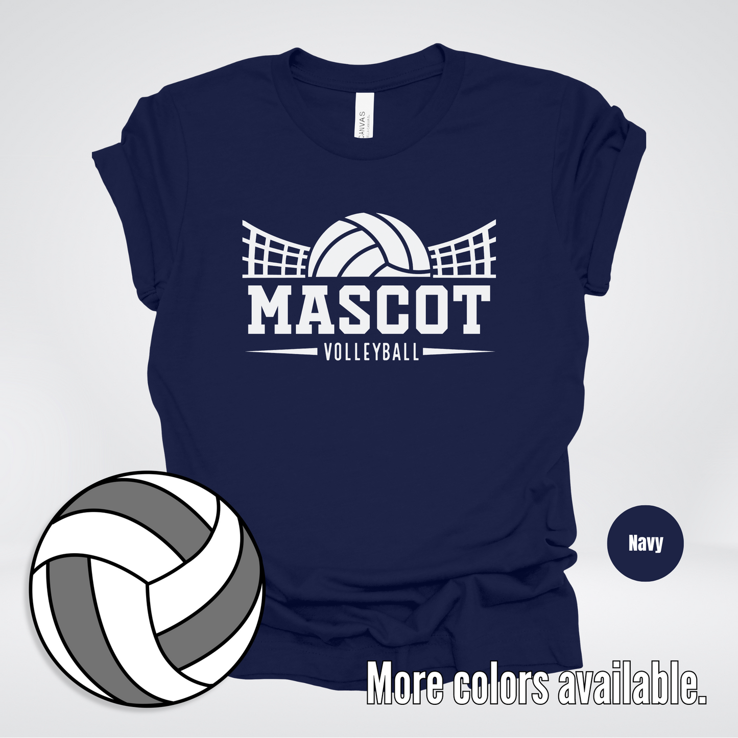 Custom Mascot - White - Volleyball Design 27 T-Shirt