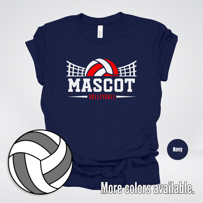 Custom Mascot – Red - Volleyball Design 31 T-Shirt