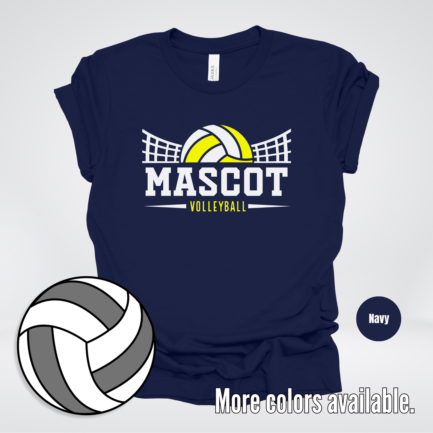 Custom Mascot – Yellow - Volleyball Design 32 T-Shirt