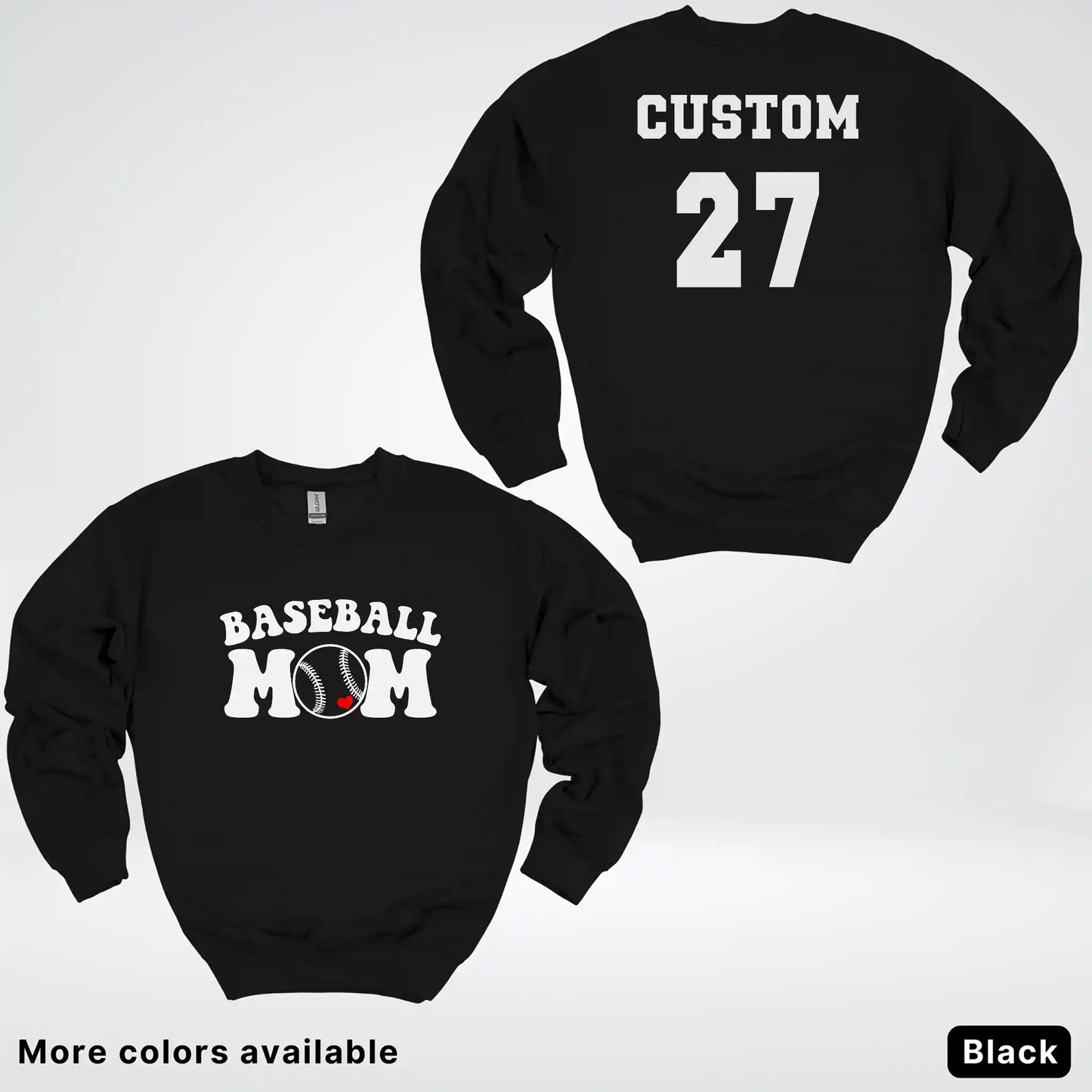 Custom Name & Number- Baseball Design 6 Crewneck Sweatshirt