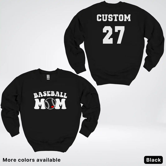 Custom Name & Number- Baseball Design 6 Crewneck Sweatshirt