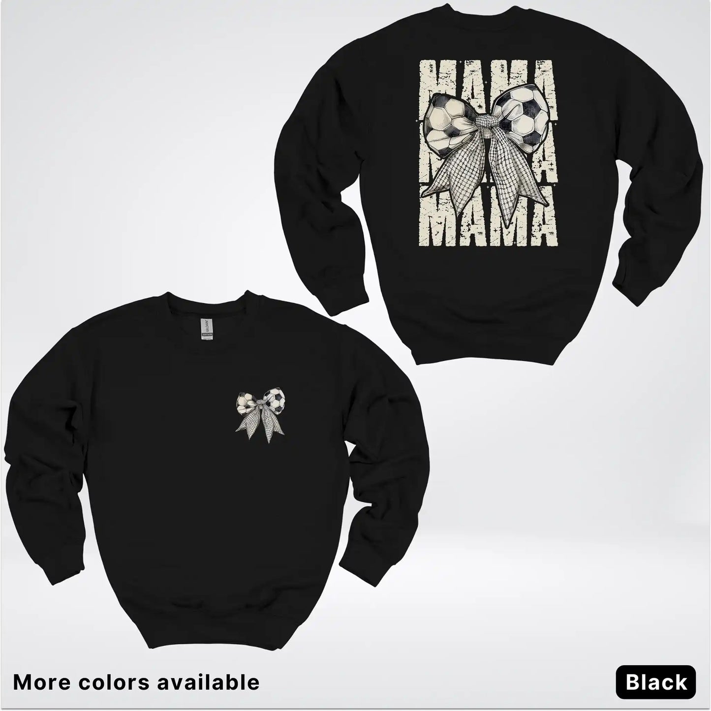 Soccer Mama Bow Coquette Graphic Crewneck Sweatshirt