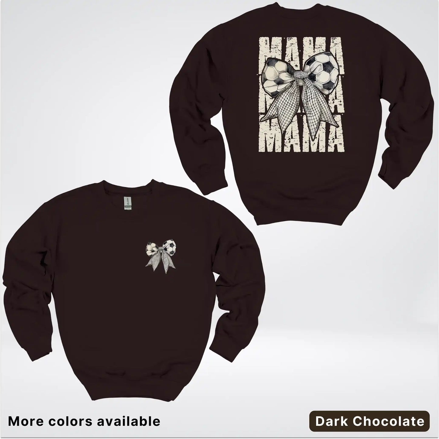 Soccer Mama Bow Coquette Graphic Crewneck Sweatshirt