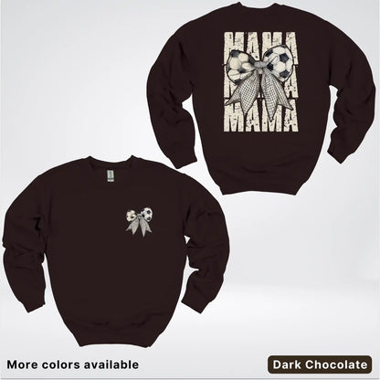 Soccer Mama Bow Coquette Graphic Crewneck Sweatshirt