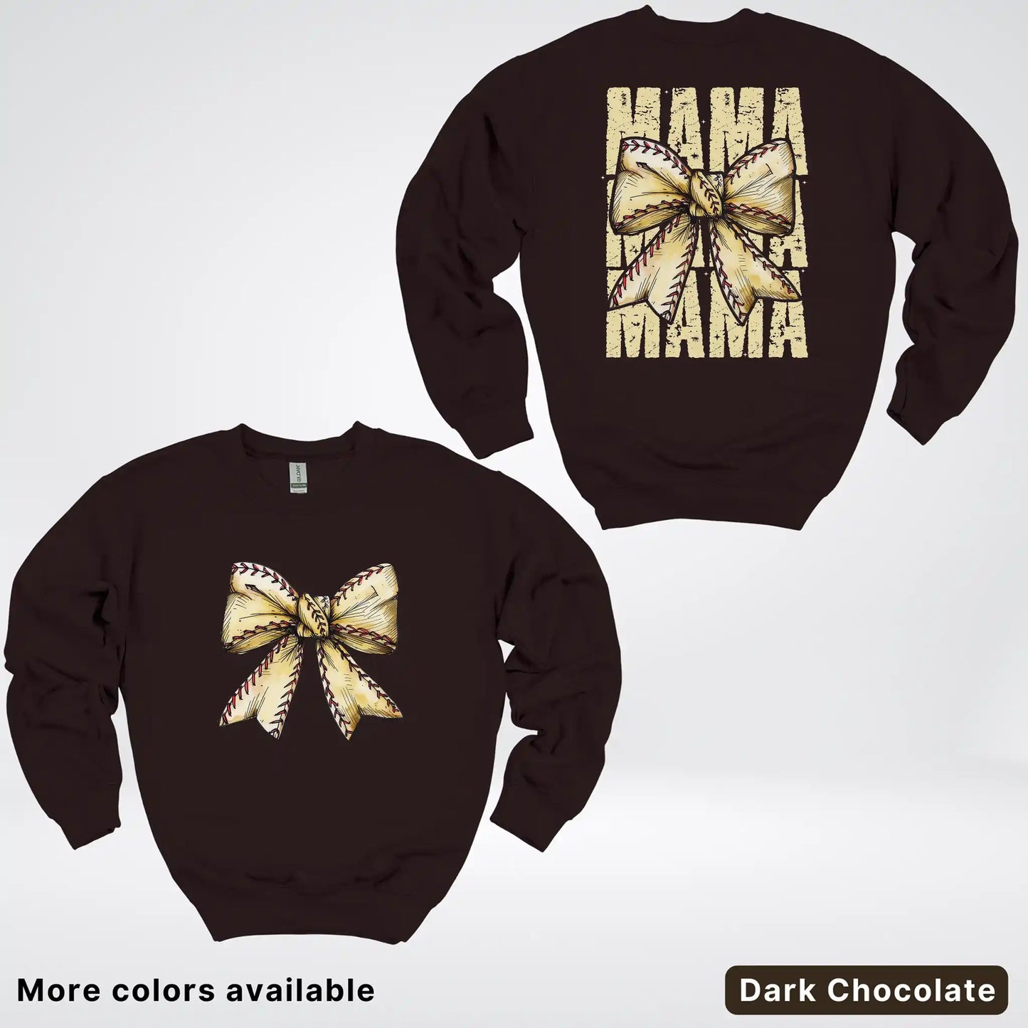 Softball Baseball Coquette Bow Crewneck Sweatshirt