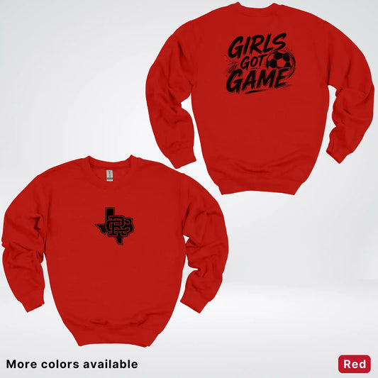 Carter Riverside Girls Got Game - Black Design - Soccer Crewneck Sweatshirt