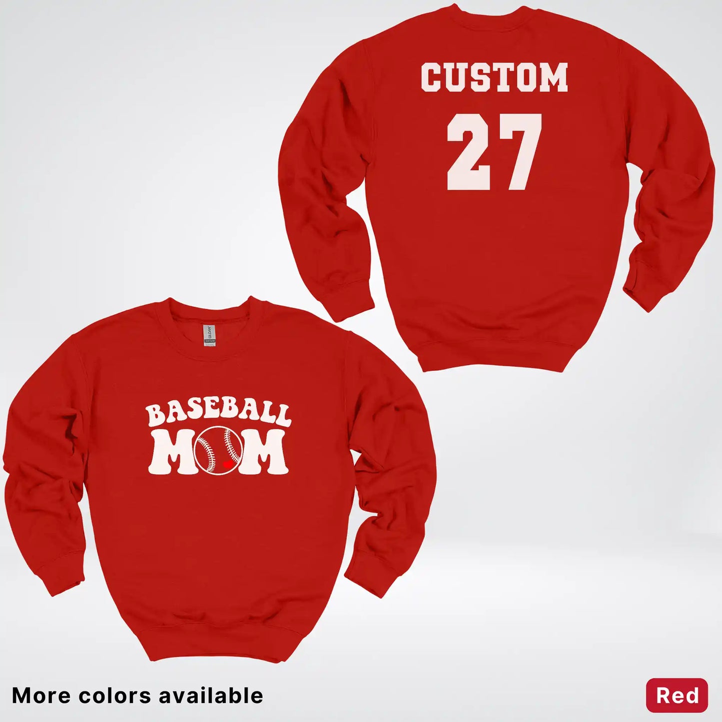 Custom Name & Number- Baseball Design 6 Crewneck Sweatshirt