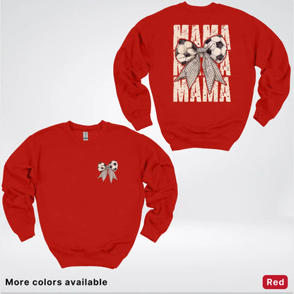 Soccer Mama Bow Coquette Graphic Crewneck Sweatshirt