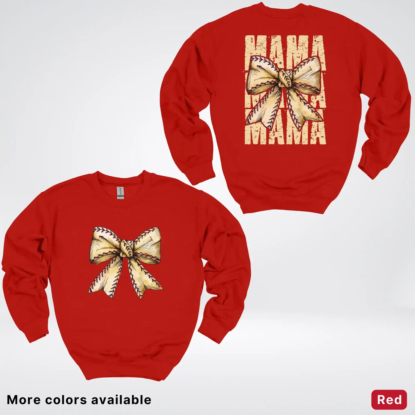 Softball Baseball Coquette Bow Crewneck Sweatshirt