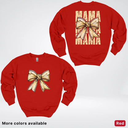 Softball Baseball Coquette Bow Crewneck Sweatshirt