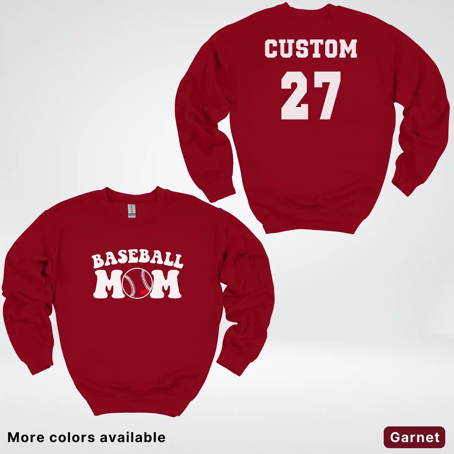 Custom Name & Number- Baseball Design 6 Crewneck Sweatshirt