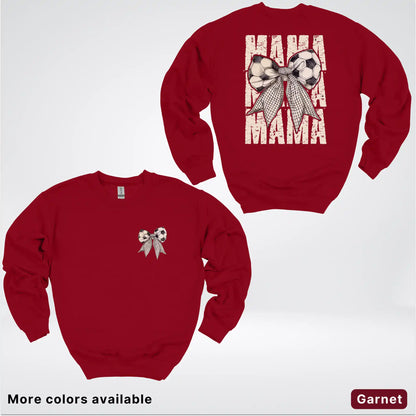 Soccer Mama Bow Coquette Graphic Crewneck Sweatshirt