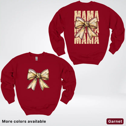 Softball Baseball Coquette Bow Crewneck Sweatshirt