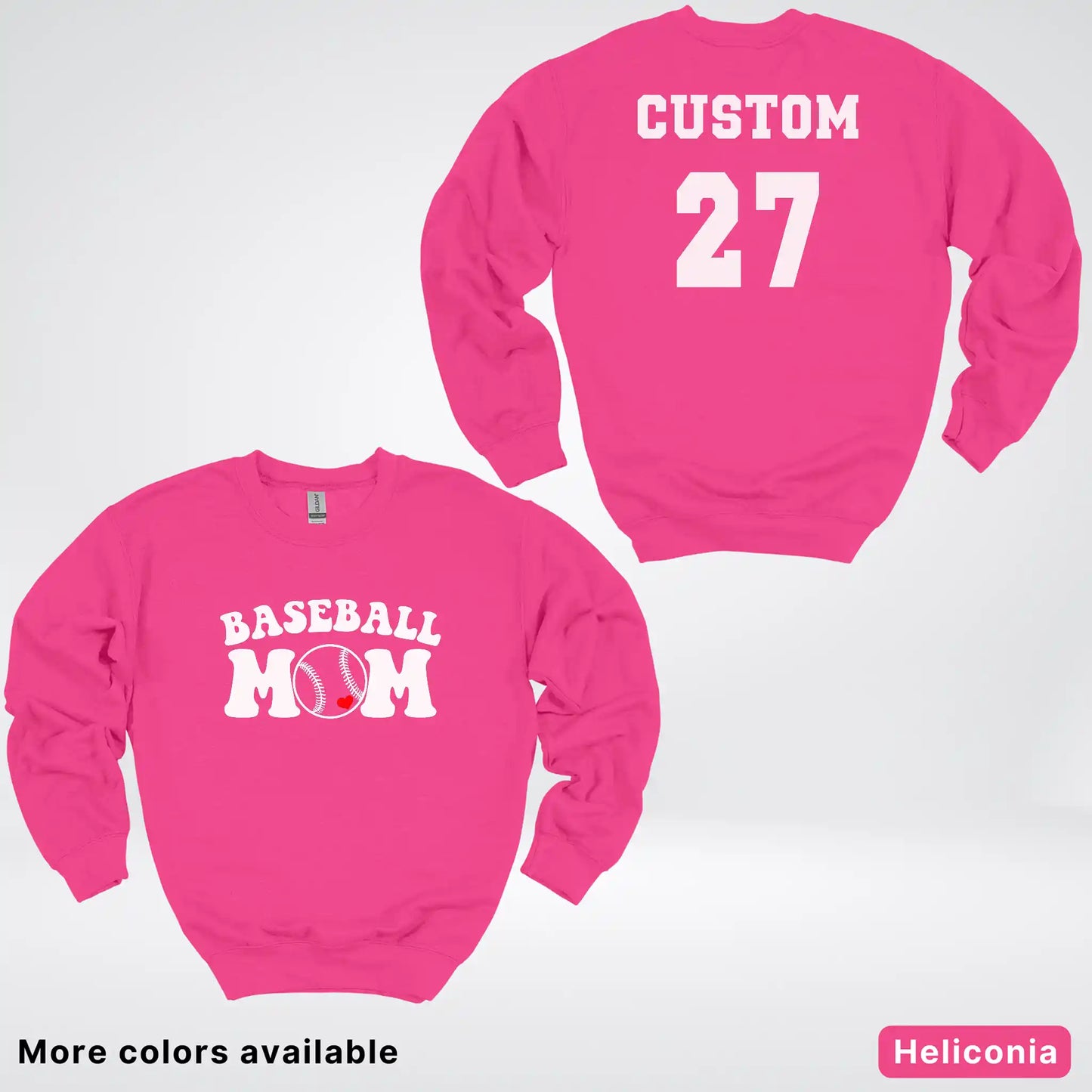 Custom Name & Number- Baseball Design 6 Crewneck Sweatshirt