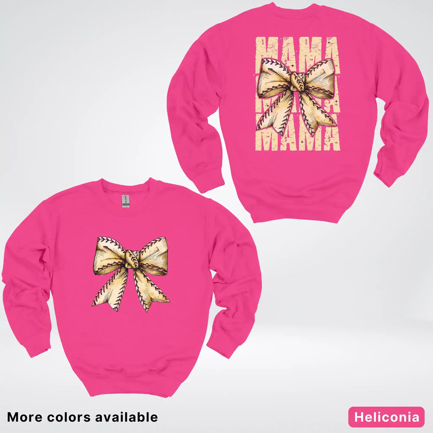 Softball Baseball Coquette Bow Crewneck Sweatshirt