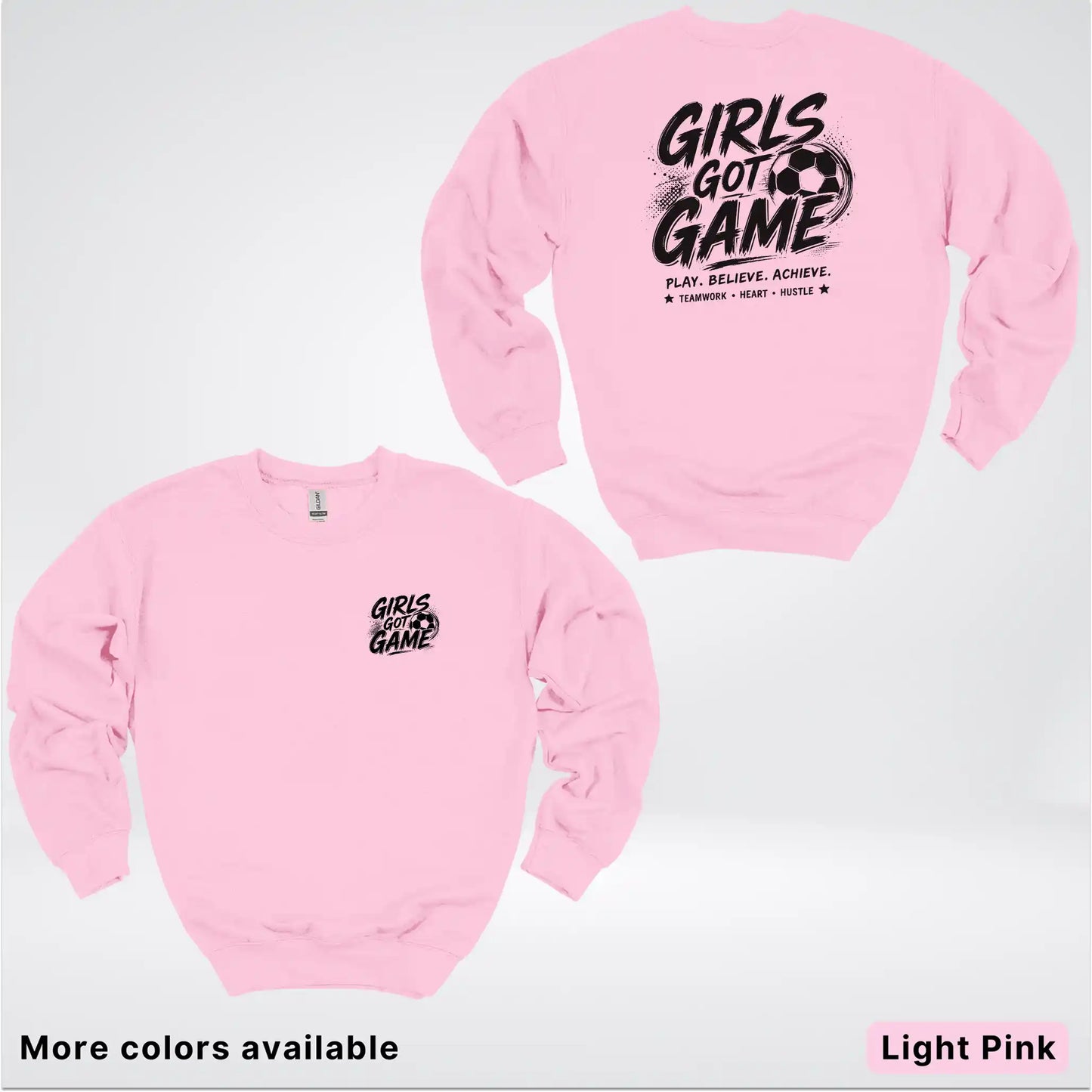Girls Got Game - Black Design - Soccer Crewneck Sweatshirt