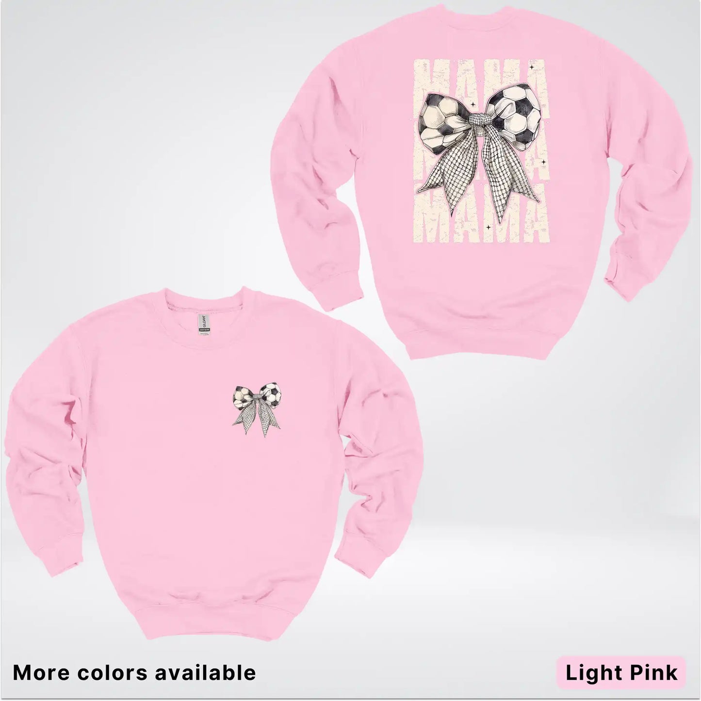 Soccer Mama Bow Coquette Graphic Crewneck Sweatshirt