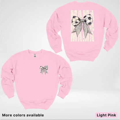 Soccer Mama Bow Coquette Graphic Crewneck Sweatshirt