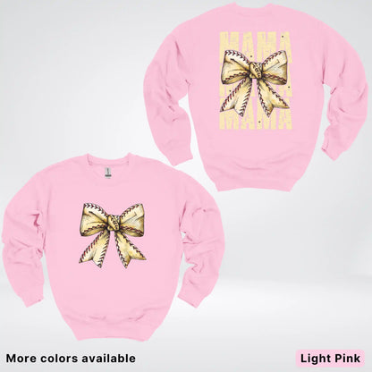 Softball Baseball Coquette Bow Crewneck Sweatshirt