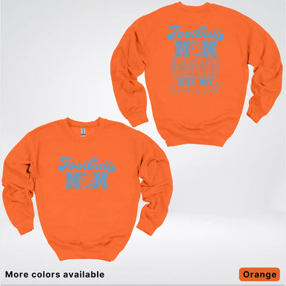Football Mom – My Heart Is Full Front & Back – Light Blue Design- Crewneck Sweatshirt