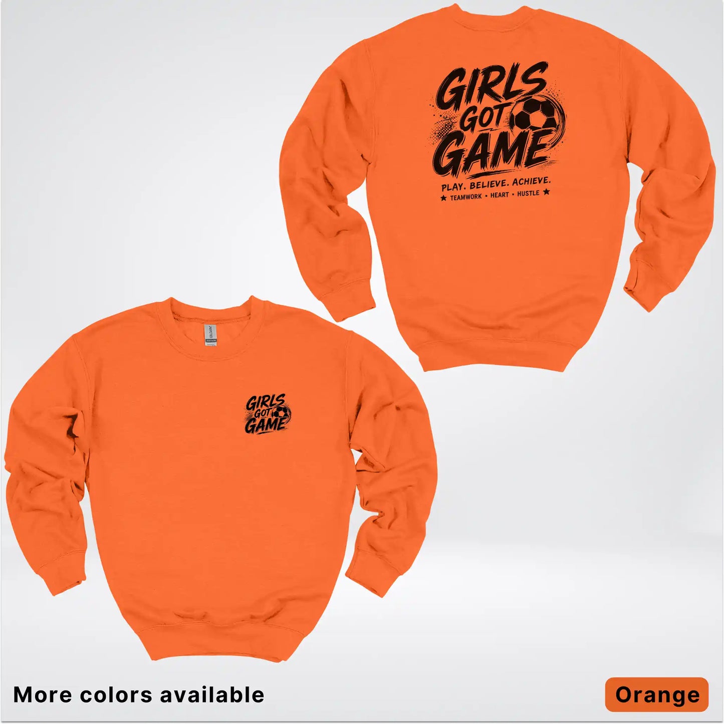 Girls Got Game - Black Design - Soccer Crewneck Sweatshirt