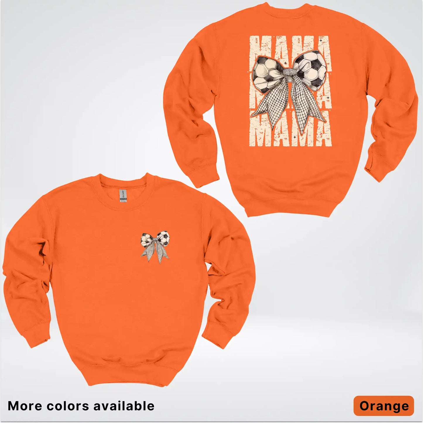 Soccer Mama Bow Coquette Graphic Crewneck Sweatshirt