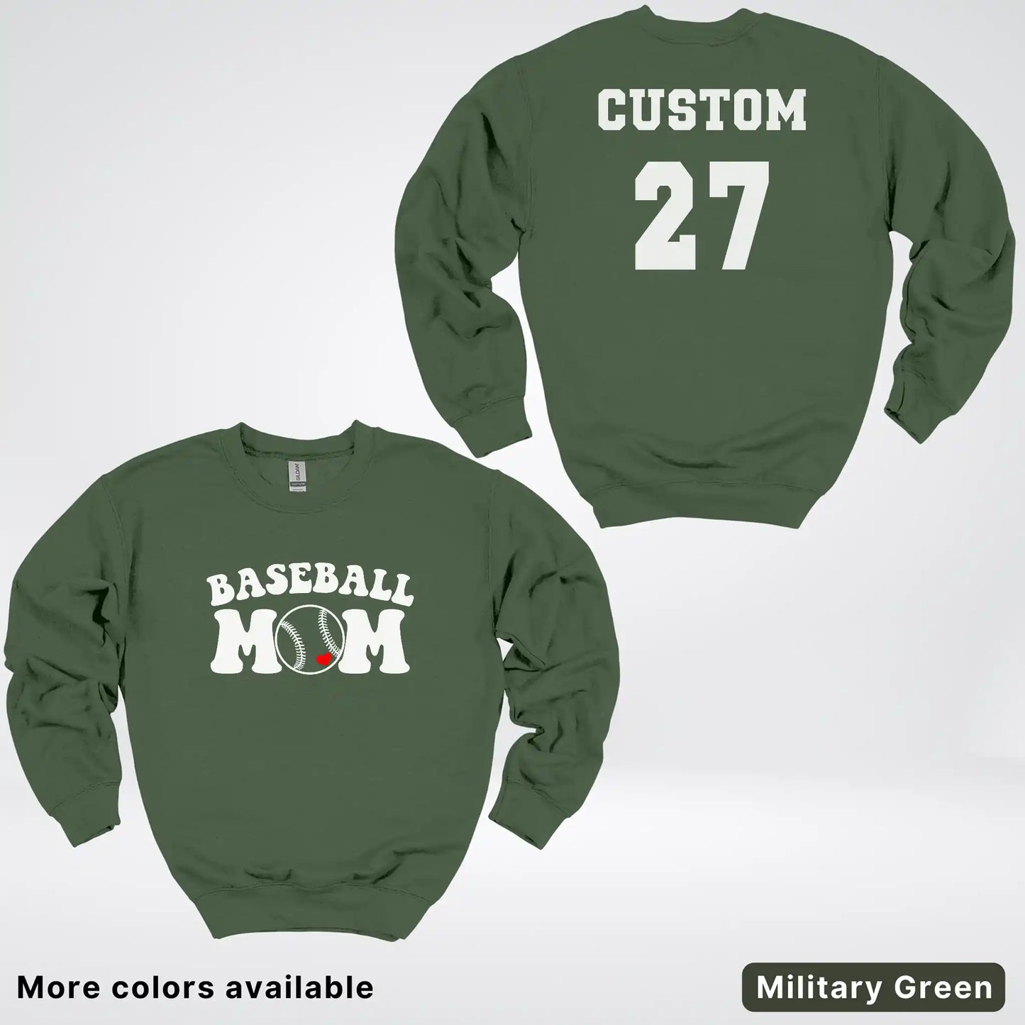 Custom Name & Number- Baseball Design 6 Crewneck Sweatshirt
