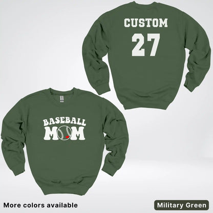 Custom Name & Number- Baseball Design 6 Crewneck Sweatshirt