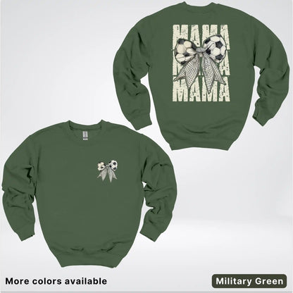 Soccer Mama Bow Coquette Graphic Crewneck Sweatshirt