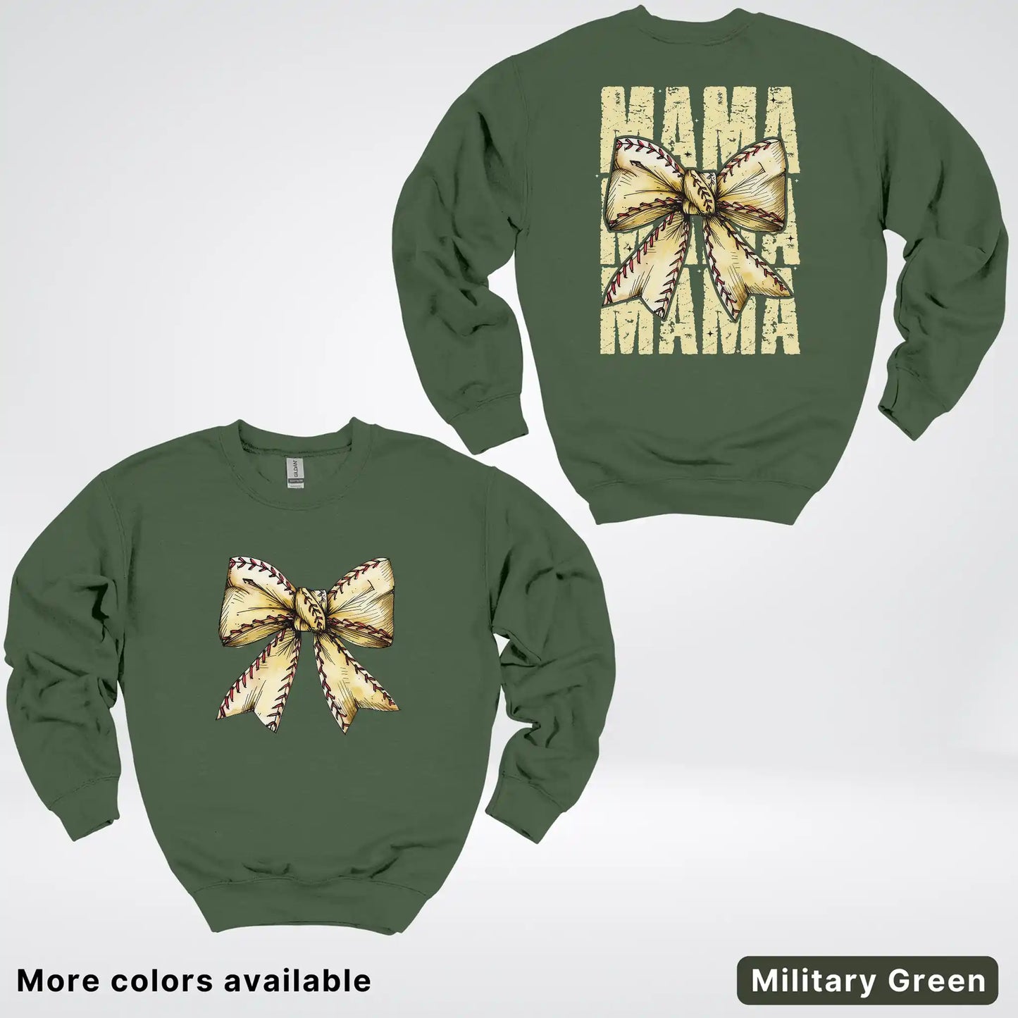Softball Baseball Coquette Bow Crewneck Sweatshirt