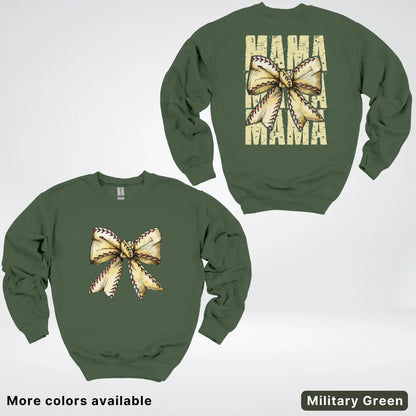 Softball Baseball Coquette Bow Crewneck Sweatshirt