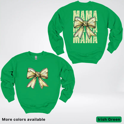 Softball Baseball Coquette Bow Crewneck Sweatshirt