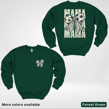 Soccer Mama Bow Coquette Graphic Crewneck Sweatshirt