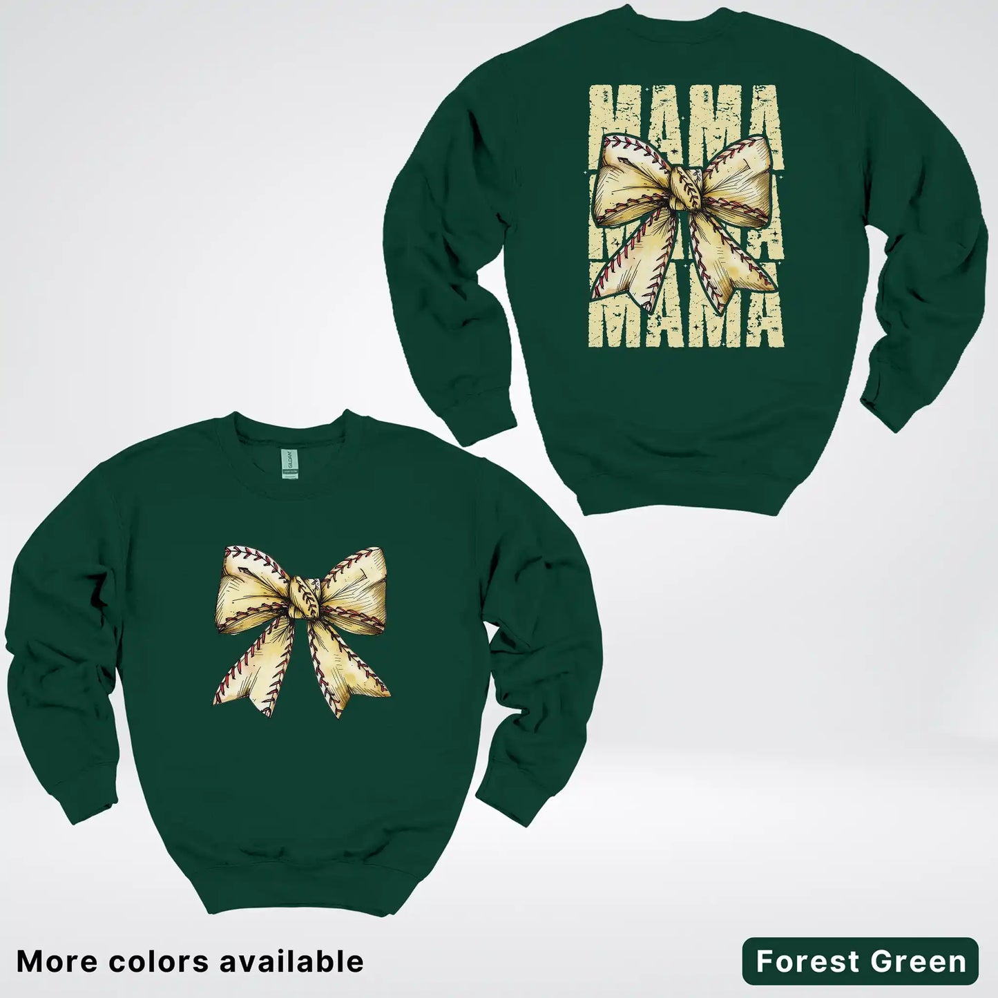 Softball Baseball Coquette Bow Crewneck Sweatshirt