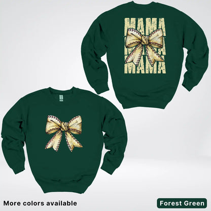 Softball Baseball Coquette Bow Crewneck Sweatshirt